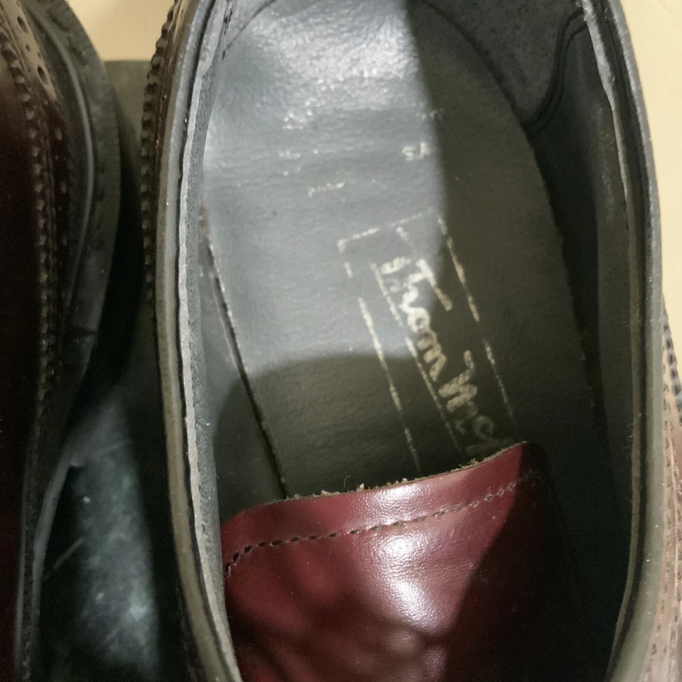 Thom McAn Men's Vintage Oxblood Brown Leather Wing Tip Dress Oxford Shoe 8 - Image 3 of 4