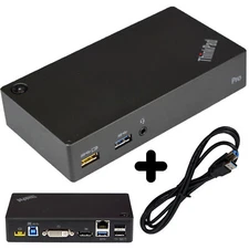 Think Pad USB 3.0 Pro Dock 40A7 03X7130 with Cable USB DVI Display Port LAN M755