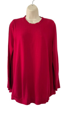 J. Jill Women s Sz M True Red Long Sleeve Pullover Tunic Sweater