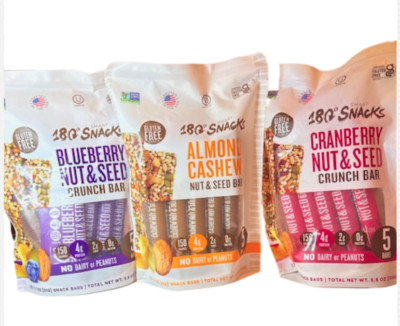 180 Snacks Fruit Nut & Seed Crunch Bar 1 Pack, 5 Snack Bars 5.5 OZ