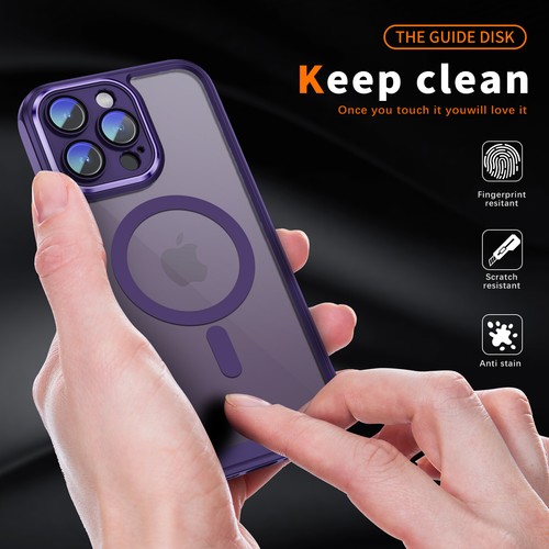 For iPhone 15 Pro Max Magnetic Clear Case with Lens Protector MagSafe Compatible - Zdjęcie 38 z 61
