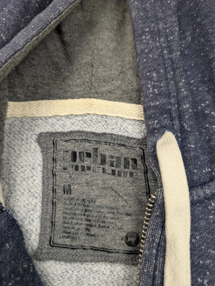 Urban Pipeline Sudadera con Capucha Hombres Medio Azul Suéter Cremallera Tareas Atletismo Aire Libre Foto 2 de 4