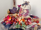 Mabon Blessings Potpourri Set, Cinnamon Pumpkin with Crystals & Floral Garland