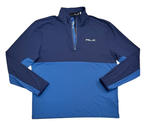 128 $ RLX Ralph Lauren 1/2-Reißverschluss feuchtigkeitsableitend Stehkragen Sport Pullover Polo Golf Shirt XL