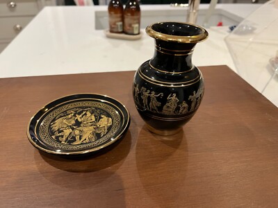 Spathas Keramik Vase und AK Schale