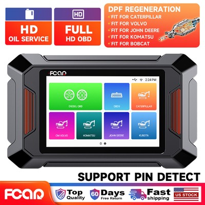 FCAR F804 OBD2 Heavy Duty Truck Scanner Diagnostic DPF Regen for John Deere CAT