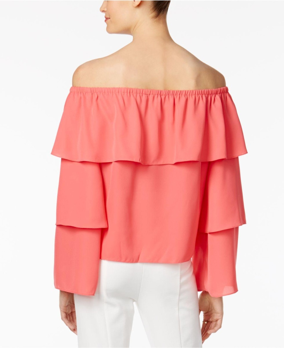 ★TOUT Y EST★ Coral Shoulder 35661SH 946222 LX028/ INC Off-The-Shoulder Top Polished Coral Sz S $70 | eBay
