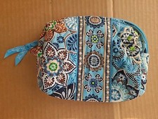 Vera Bradley Bali Blue Lined Makeup Pouch wit...