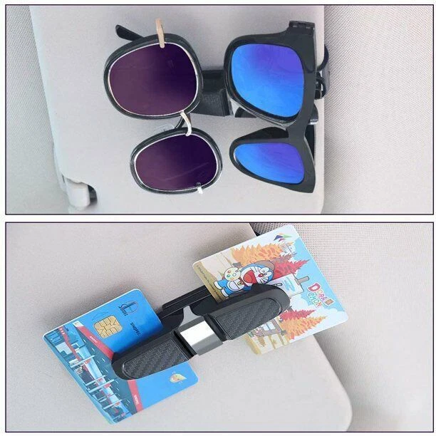 2x Glasses Holder NEW For Car Sun Visor Sunglasses Clip Hanger Mount Rotational - image 4 of 4