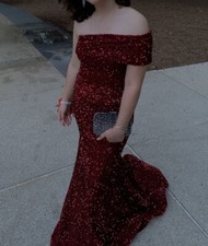 burgundy prom dress size 10