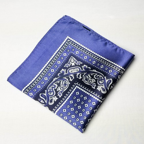 Italian Classic Tie And Top Pocket Square Paisley Floral Purple Blue Polka Dots - Picture 6 of 6