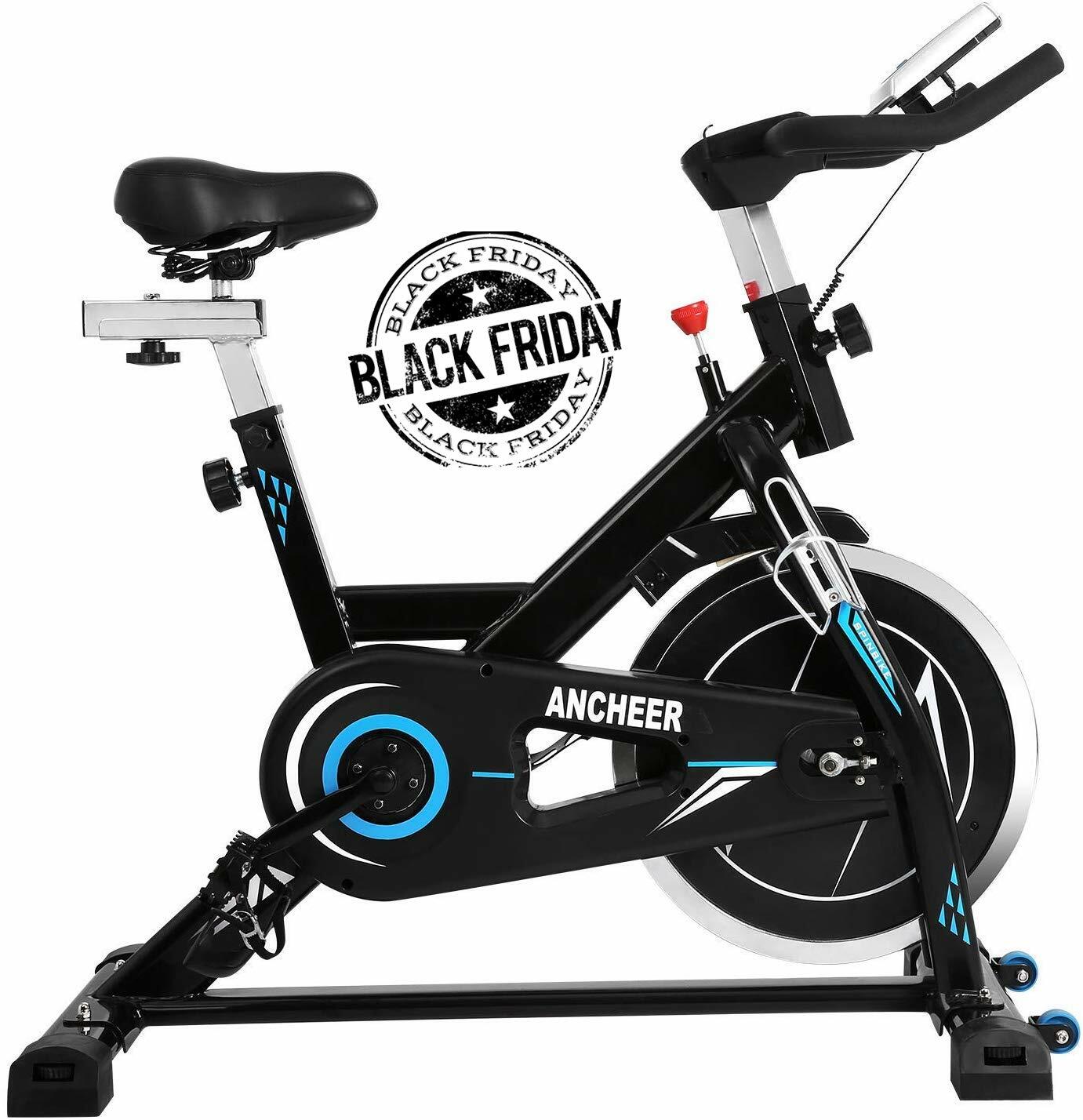 soozier upright stationary exercise cycling bike with lcd monitor