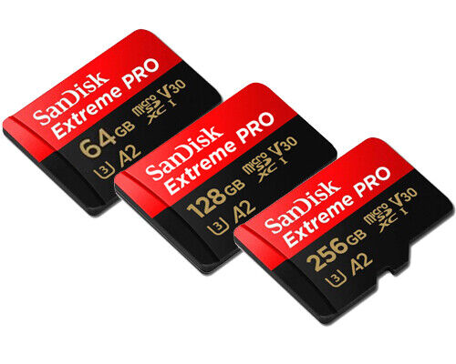 SanDisk Extreme Pro A2 200MB 256GB 128GB 64GB 32GB micro SD SDHC SDXC Lot C10 4K - Picture 1 of 16