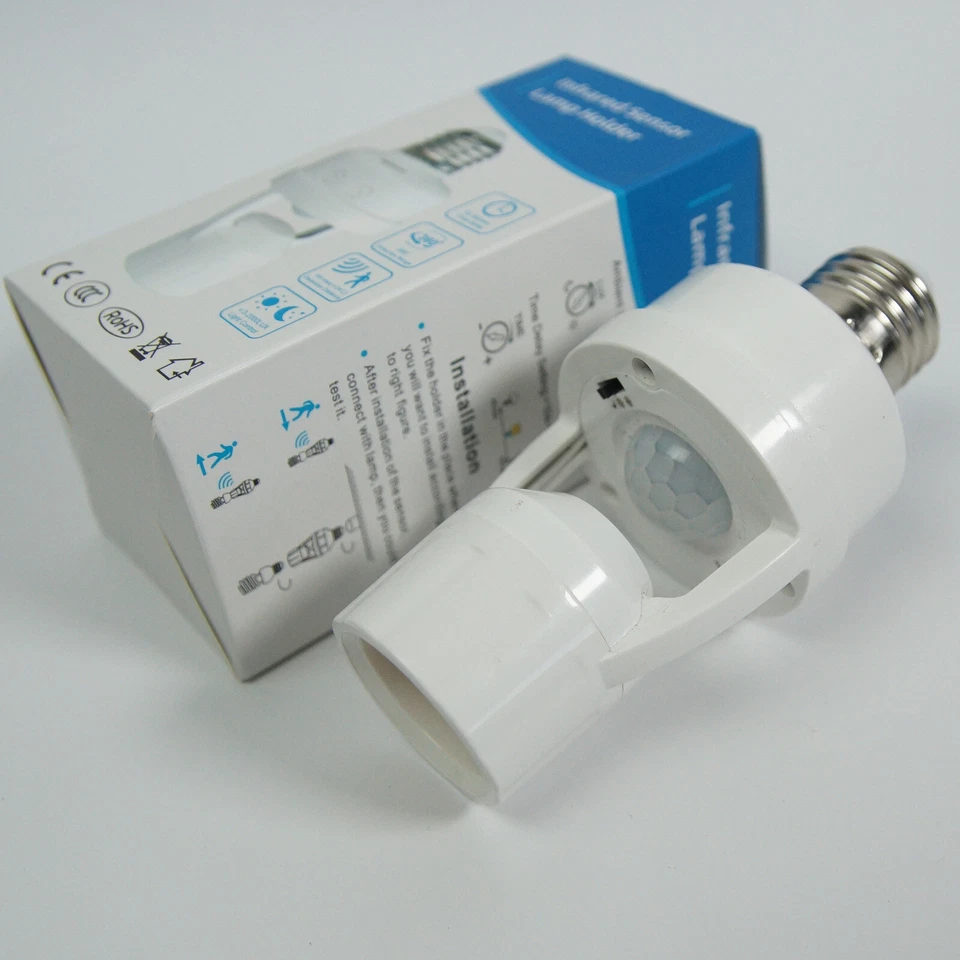 3x Screw-In Motion Detector Sensor Light Socket 360° LED Fluorescent E26/E27 - Image 3 of 4