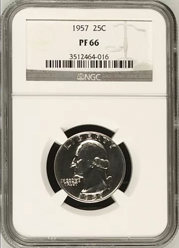 1957 25C Proof Washington Quarter Dollar NGC PF66        3512464-016