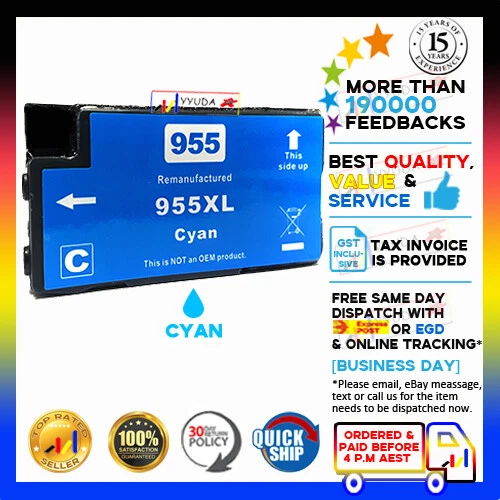 Any NoN-OEM 955XL Ink Cartridge for HP Officejet Pro 7740 8210 8710 8730 8740 - Picture 6 of 15