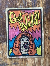 Vtg 1980s GET WILD Rock & Roll Music Singer Vending Machine Prism RARE Sticker!