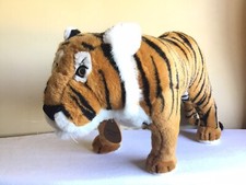 Vintage 1993 Elegante By Dakin Standing Realistic Black Orange Striped Plush Toy