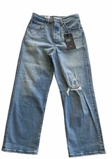 Levi's Premium Ribcage Straight Ankle High Rise Button-Fly Jeans Women 30x27 NWT