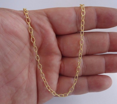18K GELBGOLD OVERLAY / ÜBER 925 STERLING SILBER LOOP STYLE KETTE / MADE IN ITALY