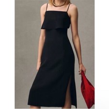 By Anthropologie Slim Linen Midi Dress Sz 4 NWT