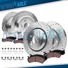 8pc Front Rear Drilled Brake Rotors Brake Pads Kit for 2014 2015 2016 Acura MDX