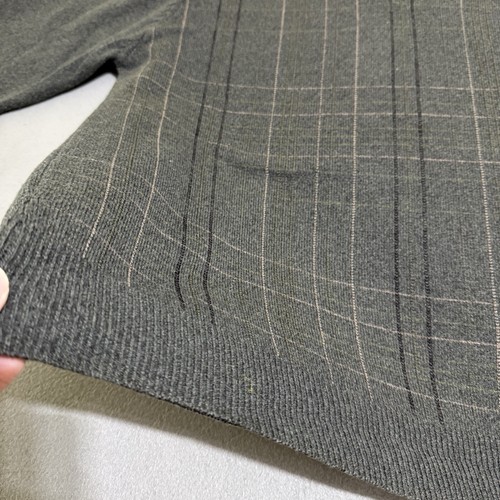 Vtg Mens M Sweater Green Lambswool Wool Extra Fine Pullover Plaid Preppy Y2K - Picture 4 of 22
