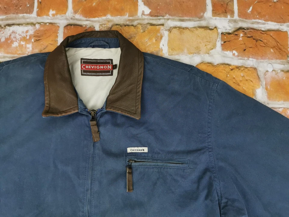 Chevignon Vintage BOMBER Denim Chaqueta Baldo Gris Azul Cowboy Talla:L Tip Top - Imagen 2 de 4