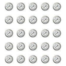 25 PACK LIQUID FILLED PRESSURE GAUGE 0-1000 PSI, 1.5" FACE, 1/8" NPT BACK MOUNT