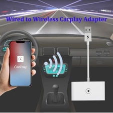 Wireless Apple Carplay Adapter Bluetooth Wired to Wireless Dongle for iPhone
