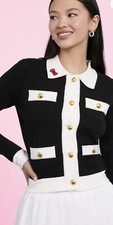 Hello Kitty X Forever 21 XO Kitty Women's black and white Cardigan Large NWT