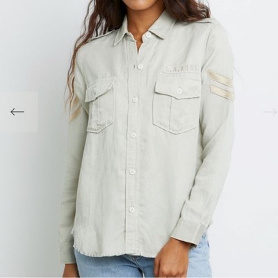 NWT RAILS CONRAD ARROW PATCH SHIRT PISTACHIO Button Down SIZE S