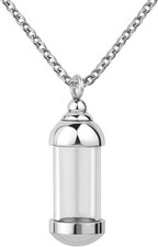 Urn Necklace for Ashes Hourglass Glass Cremation Jewelry Openable Container Pend