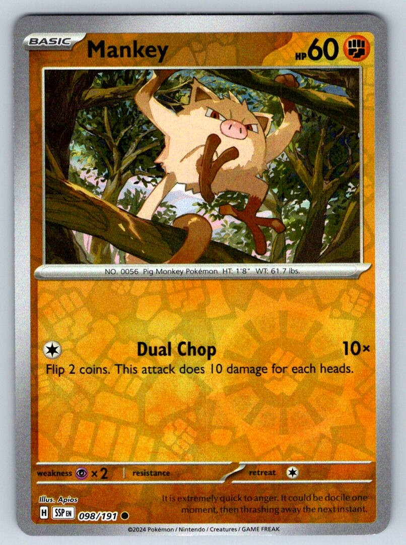 Mankey Reverse Holofoil [SSP - 098/191]