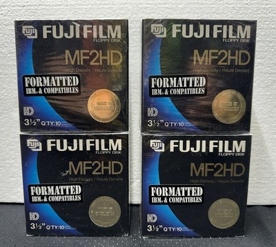 Lot of 4 Fujifilm MF2HD Floppy Disk 3-1/2'' 10 Packs NEW SEALED