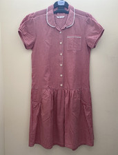 Set of 2 M&S Marks & Spencer girls school uniform summer dresses 13-14 years red