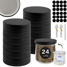 Oui Yogurt Jar Lids 24 Pack Black Metal Oui Lids for Yoplait Yogurt Container...