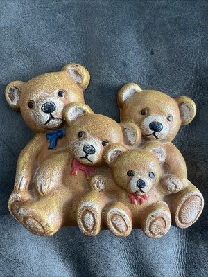 Vintage Gusseisen Teddybär Türstopper Figur 