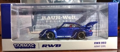 Tarmac RWB 993 Army Girl 1:64 Blue/Black Diecast Model Car
