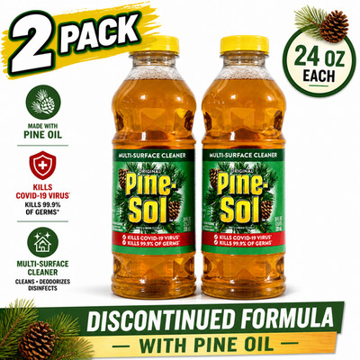 Pine Sol Original Pine Oil Multi Surface Cleaner 240z NEW Retired Formula 2 Pack
