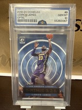 2019-20 Panini Donruss Optic T-Minus 3, 2, 1 LeBron James #9 Purple Prizm NGA 10