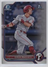 2022 Bowman Chrome Prospects Refractor 409/499 Simon Muzziotti #BCP-40 1k2s