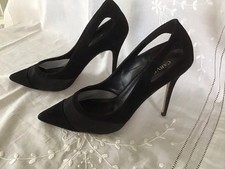 Black Suede High Heels Ladies Carvela Shoes Size 39 Very Good Used Condition