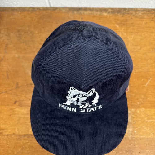 Vintage Penn State Nittany Lions Hat Corduroy Dark Blue Hat Snap Back NOS W/ Tag - Picture 7 of 17