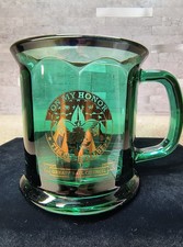 Vintage Boy Scouts Beryl Green Glass Coffee Mug w/Gold Trim - Made in USA, Exc!