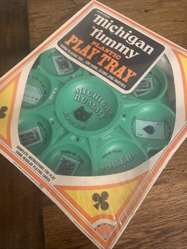 Vintage 1966 Michigan Rummy Game Plastic Play Tray Brand New In Box Sealed - Picture 22 of 22