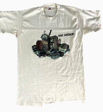 Vtg Bar Harbor Maine T-Shirt M Off-White Marina Single Stitch Made in USA