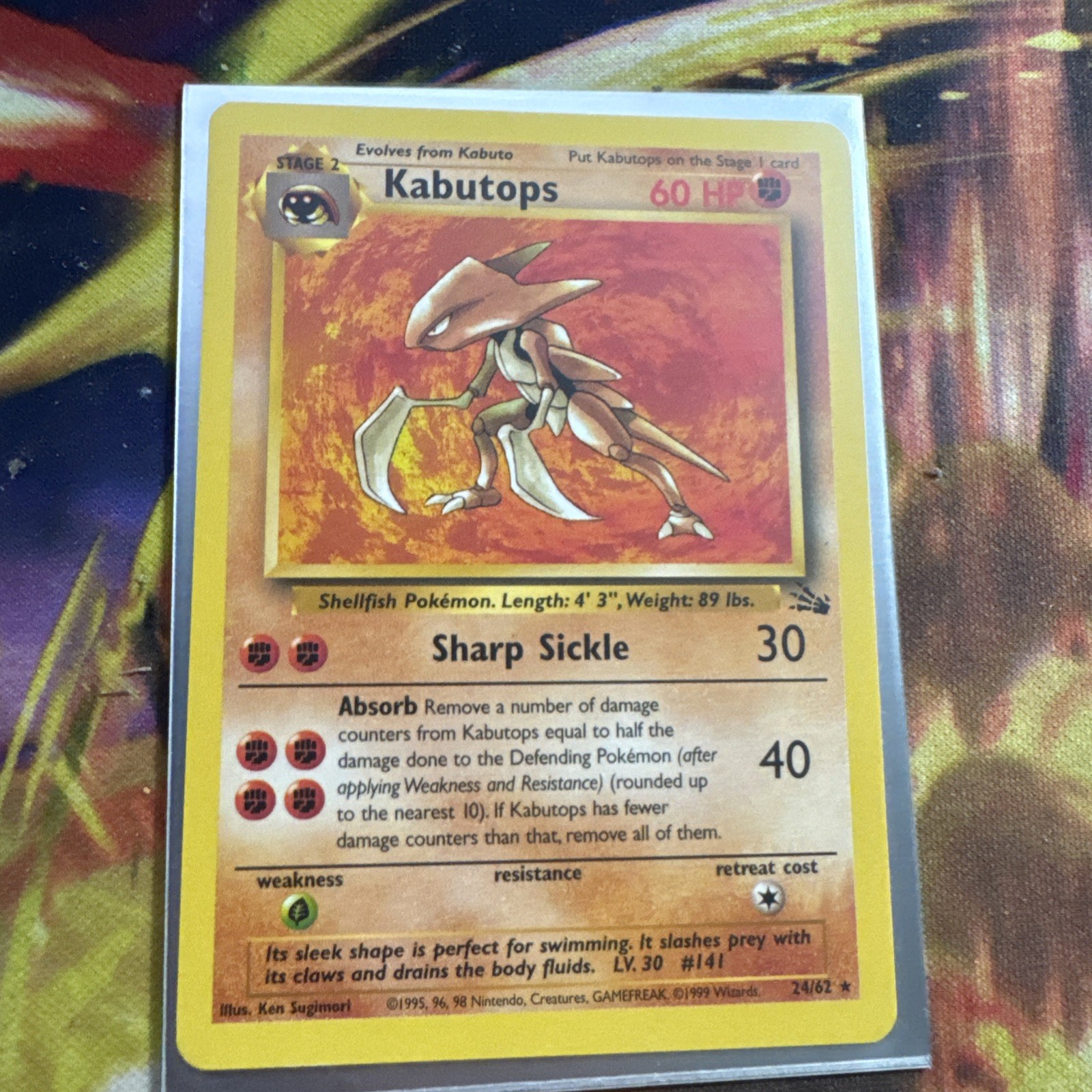 Pokemon Card Fossil Set Kabutops 24/62 Non Holo WOTC