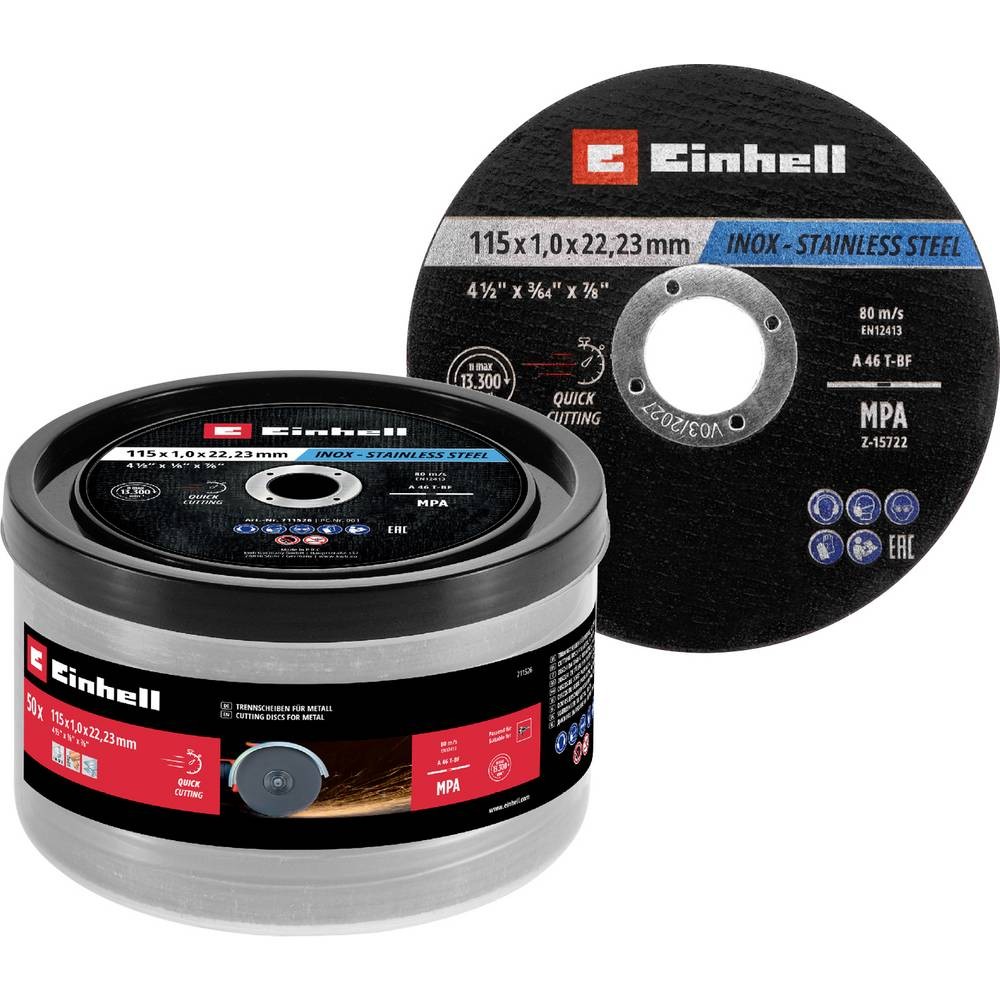 Disque a tronconner 115 mm Einhell 711526 endurance metal lot economique