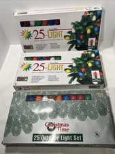3 Sets Traditional Christmas Time Lights 25 Light Indoor Outdoor C9 Style